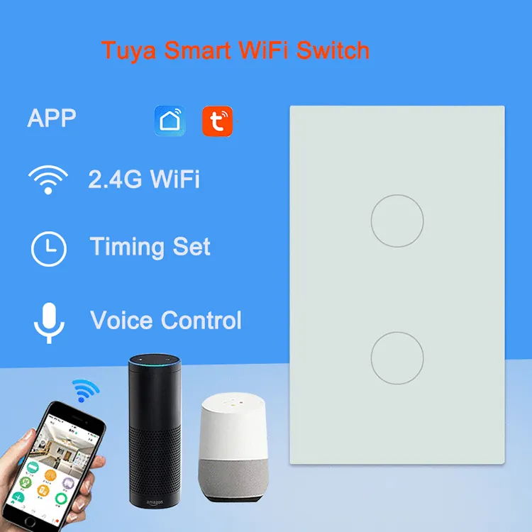 Apagador Wifi Para Domotica Alexa Y Google Home (4 Botones)