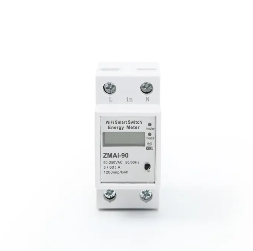  1 disyuntor WI-FI Sm-Art, medidor de energía 1P 63A riel DIN  para Sm-Art Home Control remoto sin cable SMA-rt interruptor por aplicación  (tamaño : blanco sin medición, color: 25A) : Herramientas