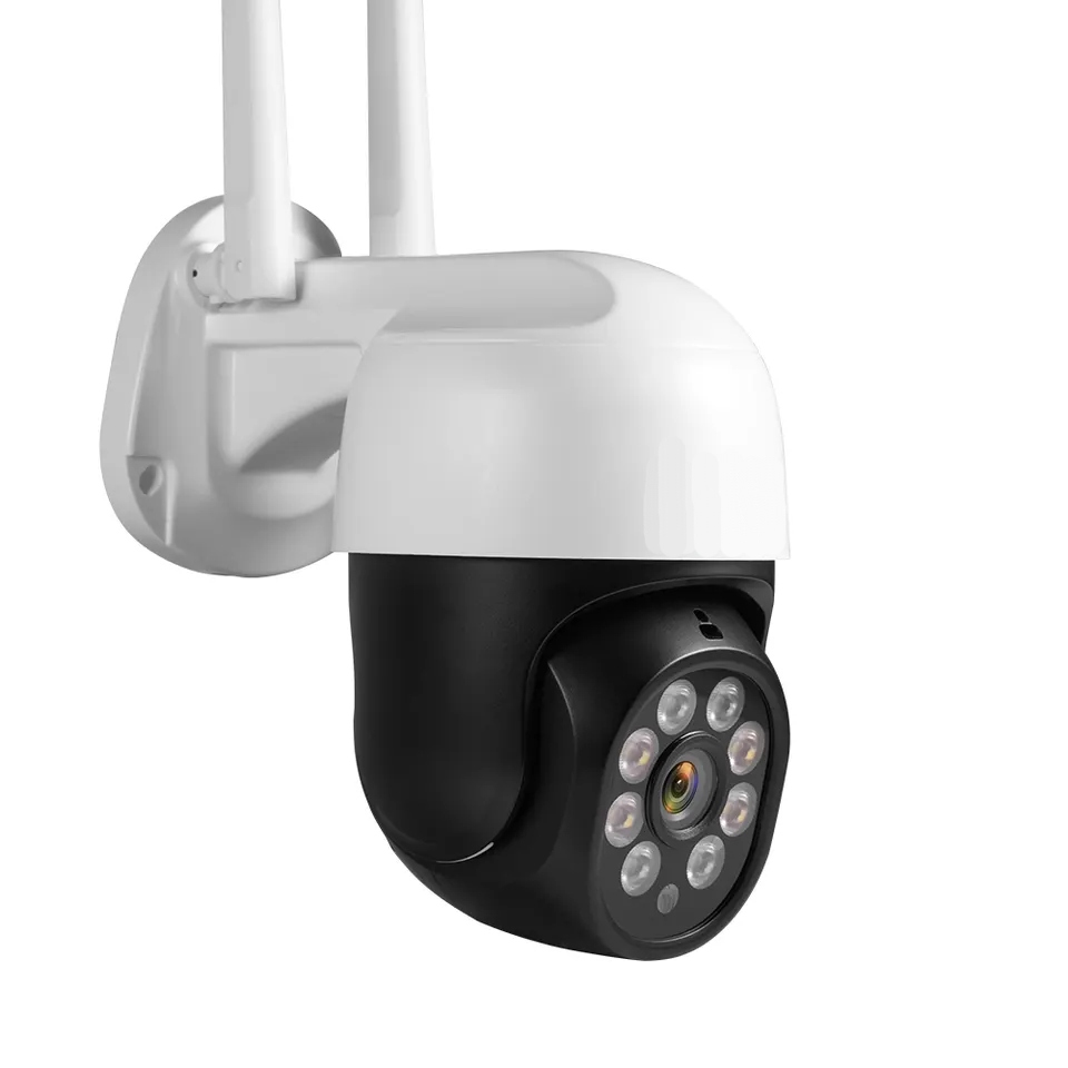 REIGY Cámara de seguridad WiFi de 3 MP para exteriores de 360° con visión  nocturna a color, cámara CCTV PTZ inalámbrica para interiores, cámara IP de