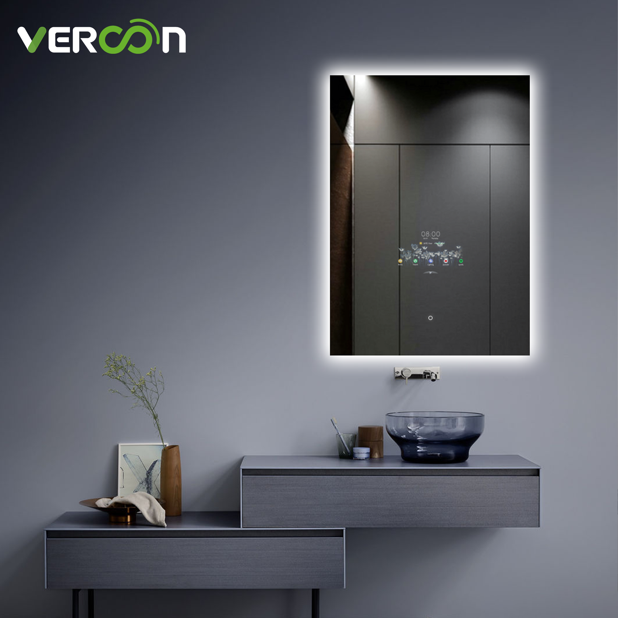 Espejo inteligente de baño con pantalla touch / táctil - Mi casa inteligente